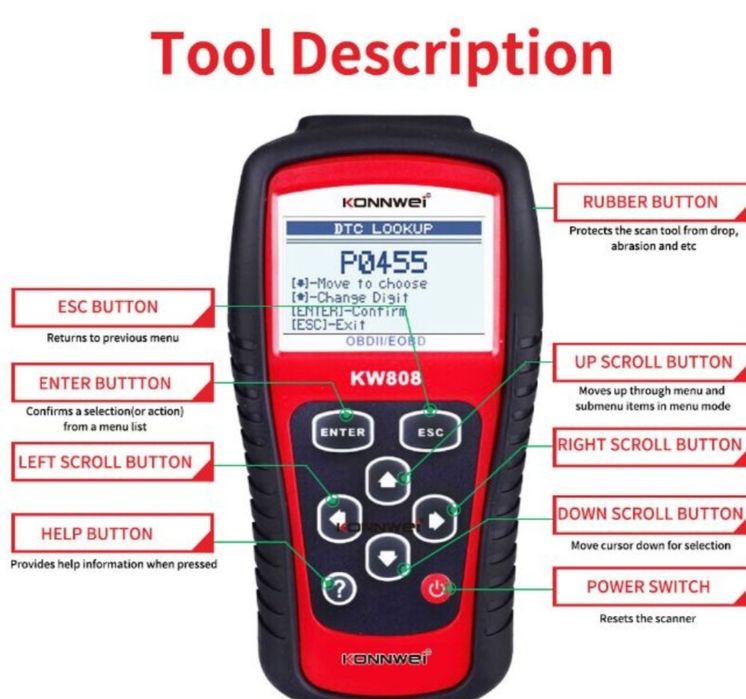 Aparat de diagnoza Tester auto profesional KONNWEI KW808