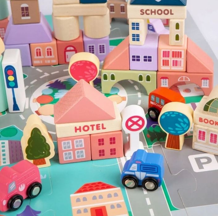 Деревянный конструктор Мегаполис