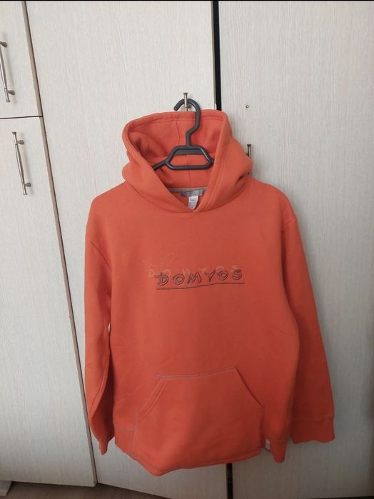 Hanorac Domyos portocaliu cu glugă, 14 ani (158–164 cm), nou