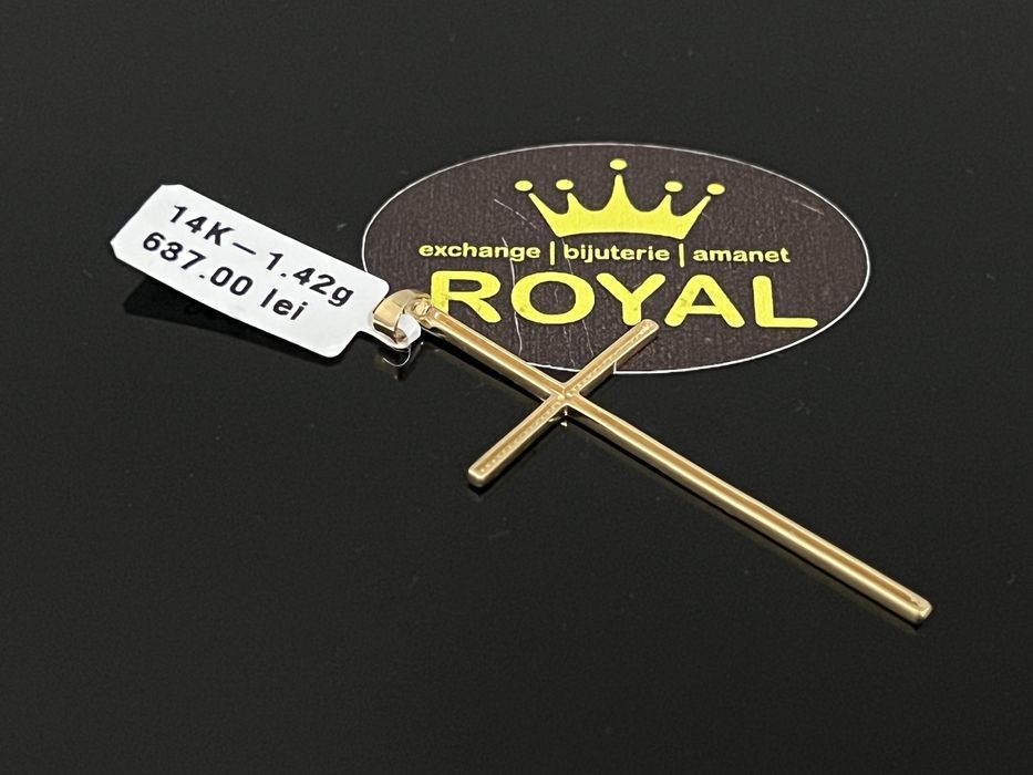Bijuteria Royal CB : Pandantiv cruce aur 14k 585  1,42 gr