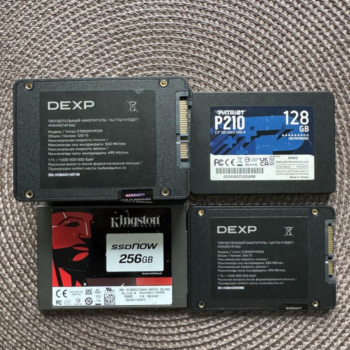 SSD диски новые 128GB/256GB SATA III 2.5 9шт