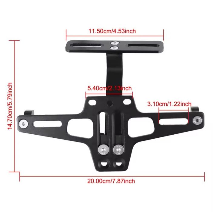 Suport Număr Moto Scurt – Universal, Negru