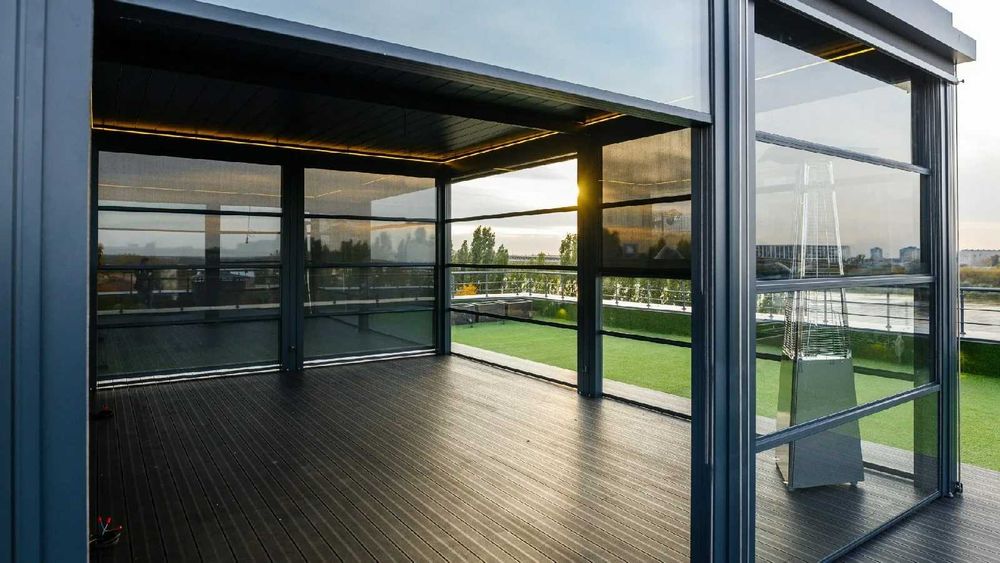 Гильотинные окна для кафе, террас, балконов | Avtomatik gilyotin oyna