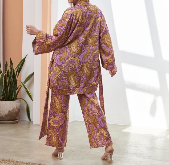 Set kimono midi si pantaloni