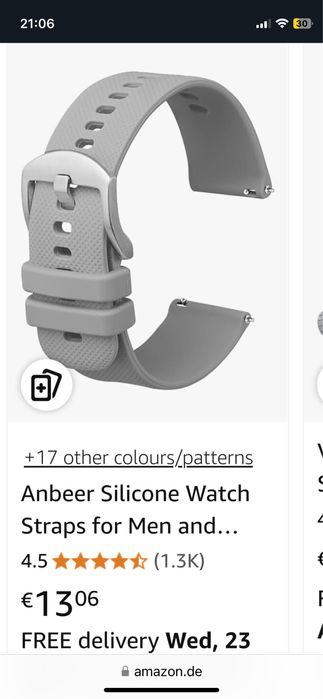 Силиконови каишки Garmin, Fossil  18 mm