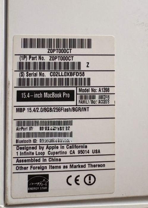 Macbook Pro Retina 15 Late 2013 макбук