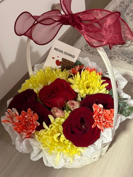 Цветочная корзина (свежие цветы, срочно)