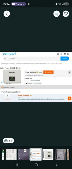 Invertor fotovoltaic SolaX trifazat 8KW MIC-X3.8-T-D On-Grid