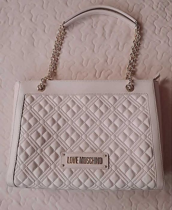 LOVE MOSCHINO Дамска чанта, оригинална, светло розова, НОВА