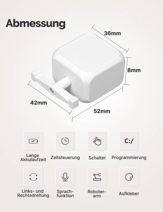 Buton smart MOES Fingerbot compatibil cu Alexa și Google Home