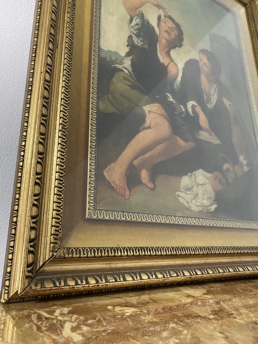Tablou Vintage Pictura pe Panza Rama Lemn Antic
