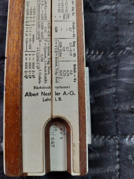 Rigla de calcul Arbert Nestler Nr.23