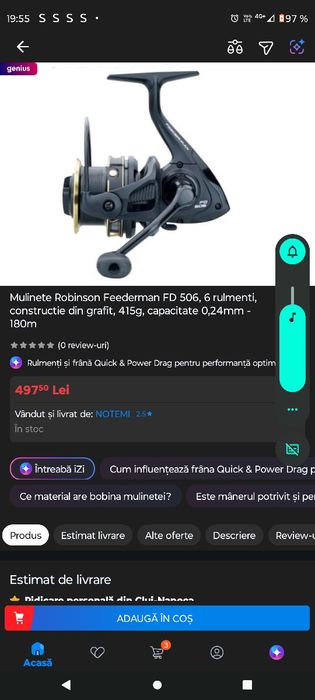 Robinson Feederman FD 506 - 6 Rulmenti - Mod Silentios - Crap 11.11kg - In Garantie