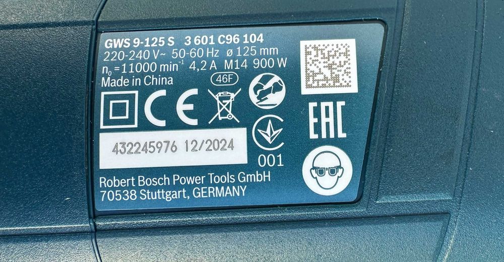 BOSCH GWS 9-125 S - Ъглошлайф с обороти 900W неразличим от нов!
