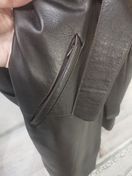 Кожаный женский плащ