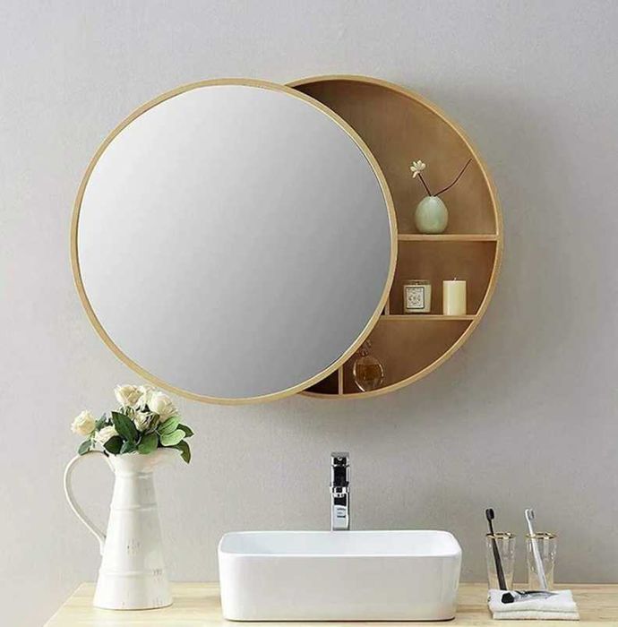 Oglinda baie cu dulap , Rotund