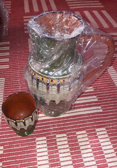 Керамични съдове - Кана,Гърне , Свещник и пепелник