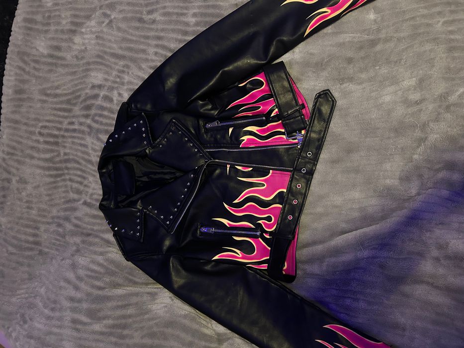 Черно кожено яке s/m размер