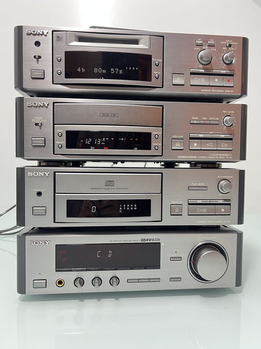 Linie Sony S1 Scala,  STR-S1, Deck TC-S1, CD Player CDP-S1, MiniDisc