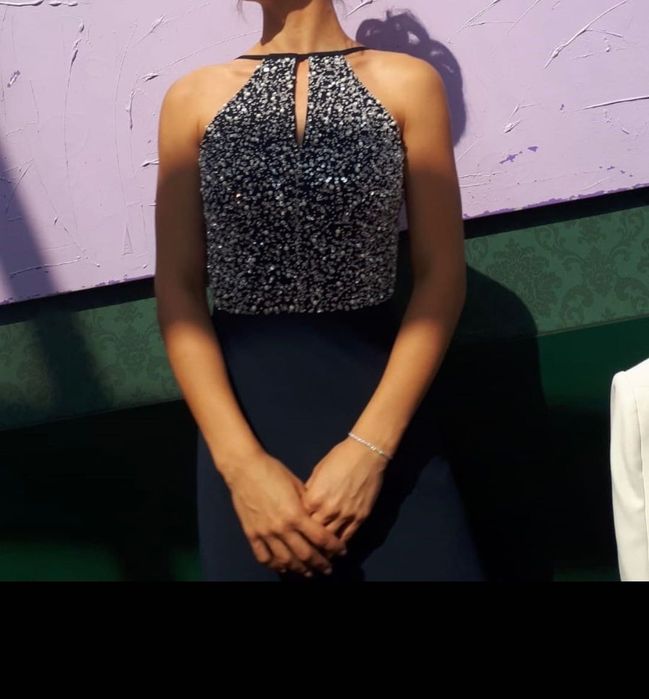 Rochie lunga bleumarin