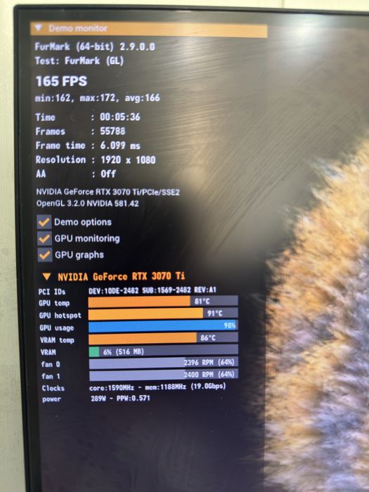 Видеокарта Palit RTX 3070 Ti 8gb 256bit