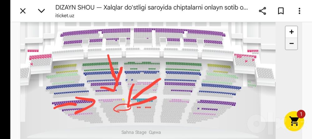 Dizayn konsert pastki qatordan 12 qator 46 dan 51 gacha eng orta joy