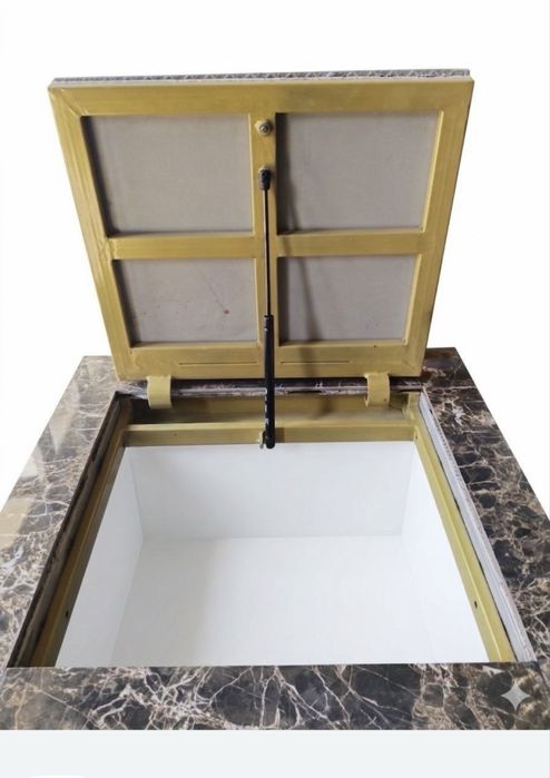 Напольный люк под плитку с газовыми амортизаторами | 40×40–100×100