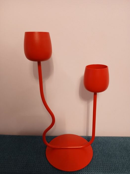 Suport lumânări IKEA roșu/ nou
