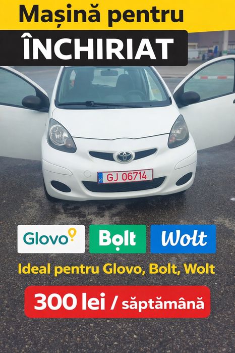 Masini de inchiriat pentru ridesharing Timisoara Glovo/Wolt/Bolt