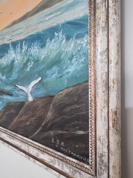 Картина с маслени бои морски пейзаж, изгрев