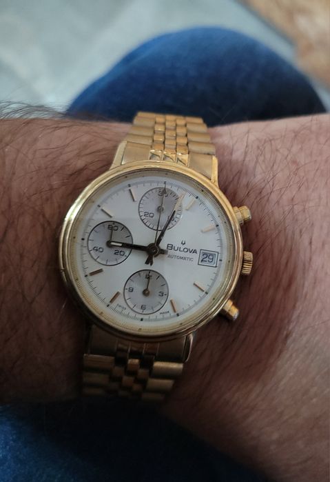 Ceas aur 18k Bulova automatic cronograf valjoux 7750