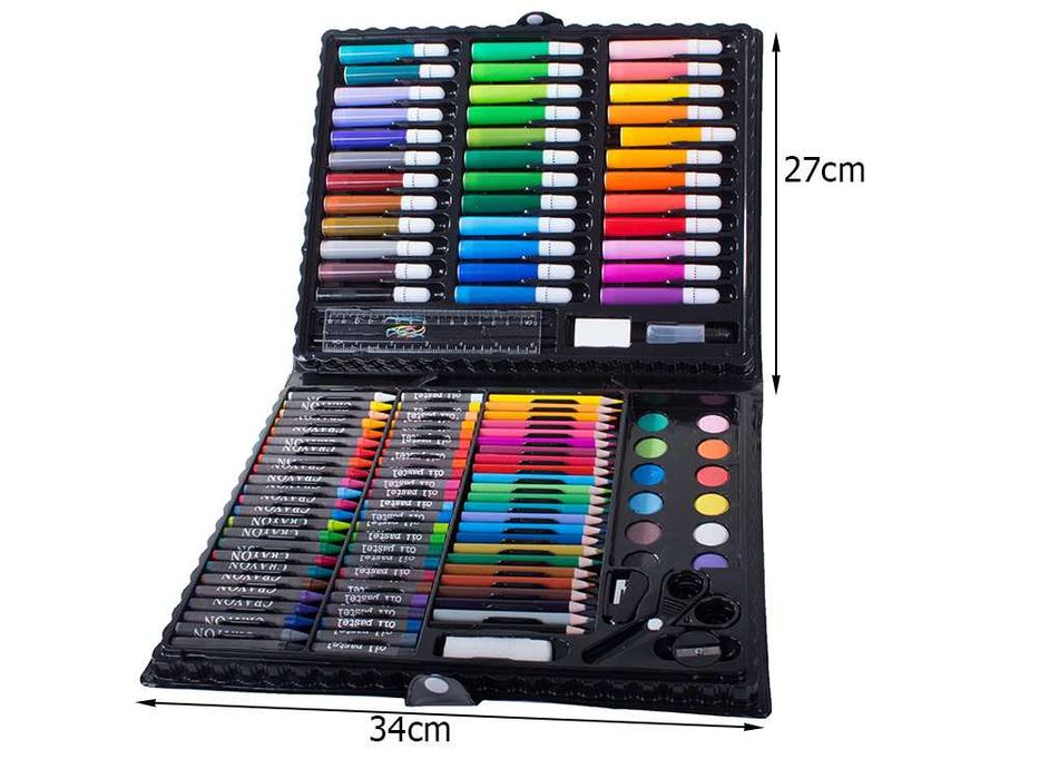 Set de desen si pictura complet 150 piese pentru copii in cutie