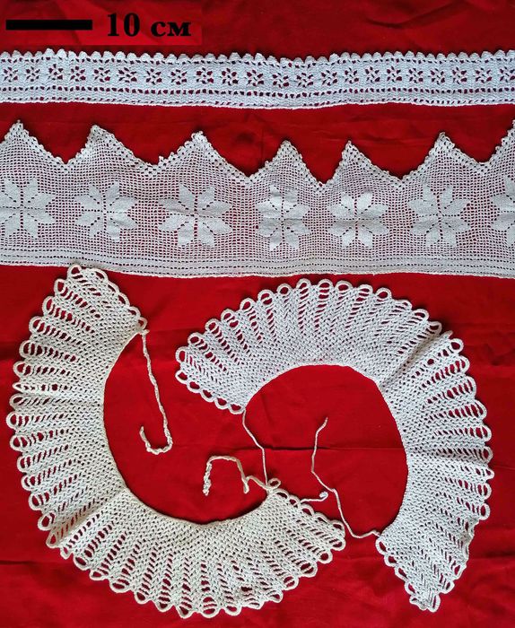 Ръчно плетени на една кука памучни покривки, дантели, яки