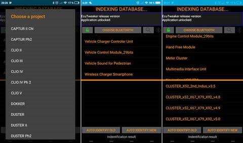 Tester bluetooth Dacia Renault Nissan Android EcuTweaker service reset