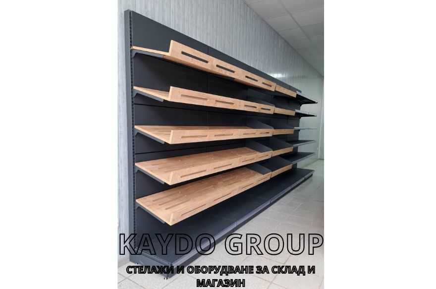 Стелаж за плод  зеленчук, метал, MDF рафтове и LED , нов, наличен