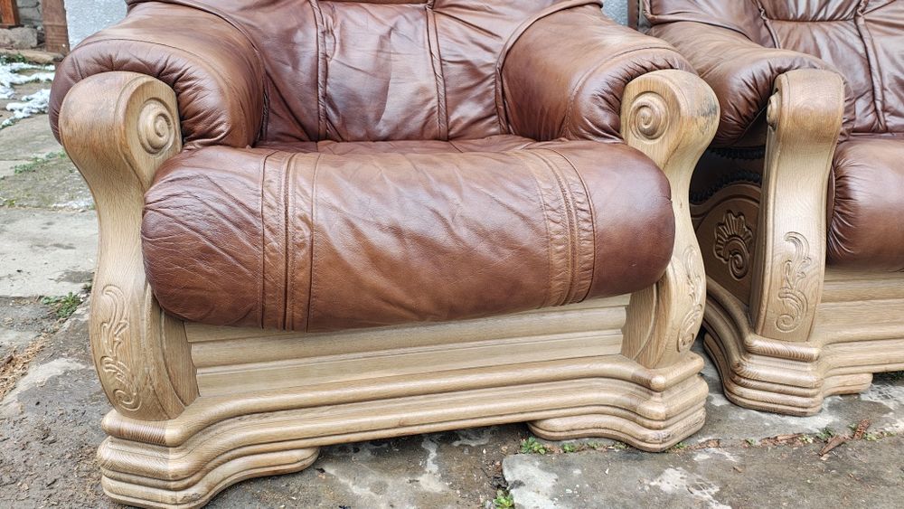 Кожени фотьойли от масивно дърво