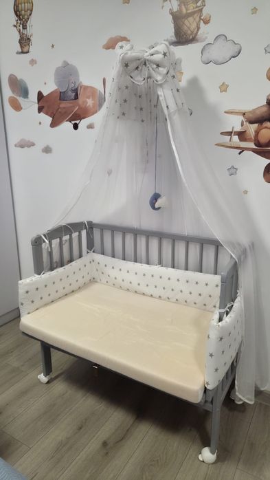 Pătuț Waldin,Bedside 2in1 ,90cm ×55