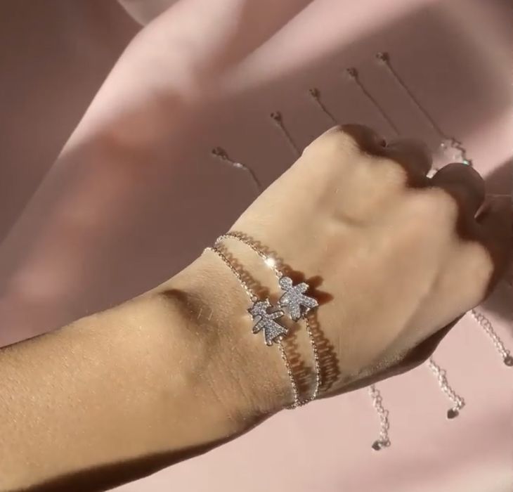 Браслет мальчик и девочка серебро 925