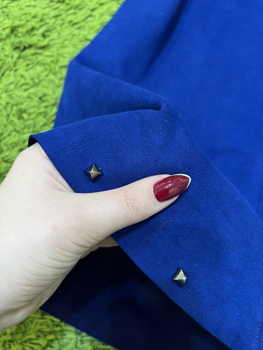 Платье велюр синее  1500тг