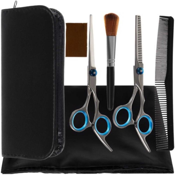 Set tuns profesional 2 foarfece si accesorii de frizerie 7 piese