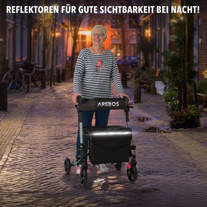 Лек алуминиев ролатор/ проходилка със седалка и пазарска чанта 7,6кг