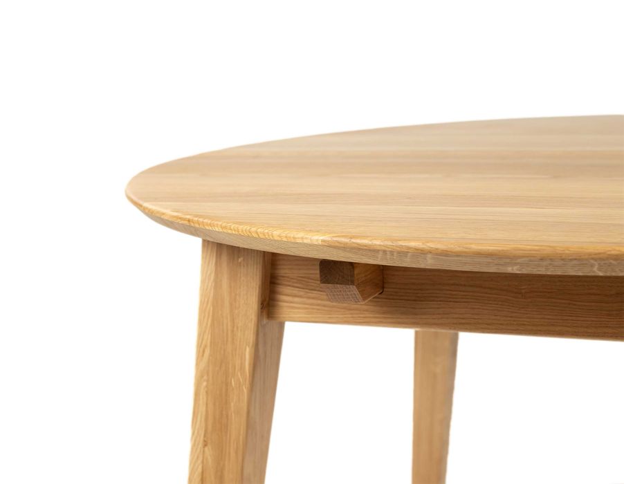 Masa lemn de stejar extensibila, GENEVA rotunda, natur, Ø100+40 cm