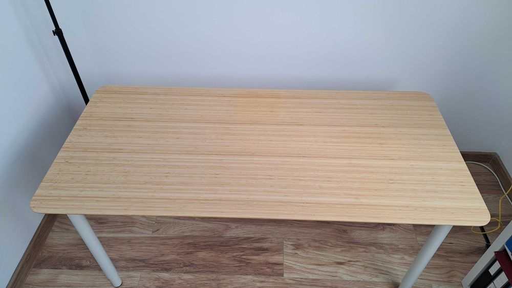 Masă IKEA ANFALLARE bambus + picioare OLOV reglabile – stare foarte bună