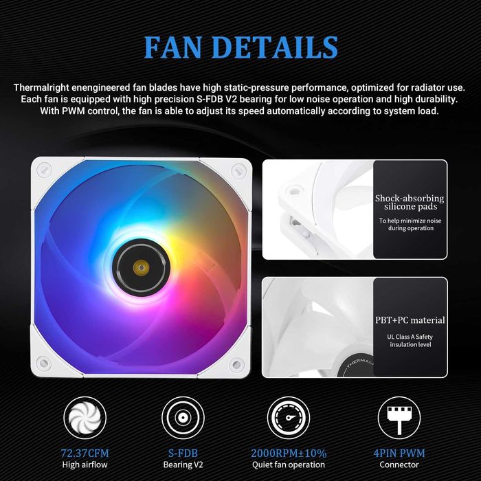 Cooler CPU Lichid Thermalright Frozen Notte 360 ​​White ARGB AMD Intel