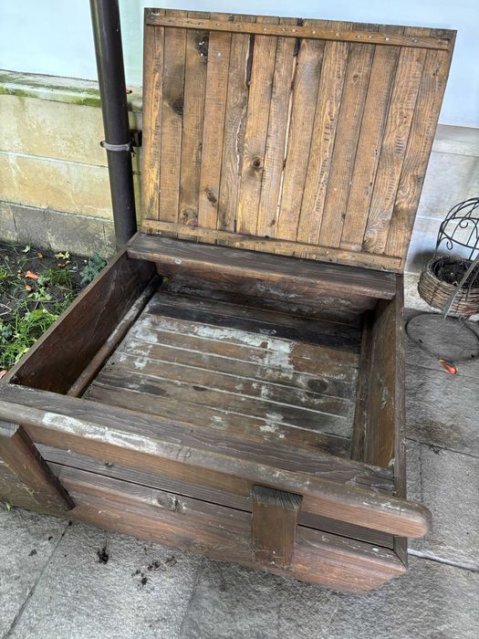 Детски пясъчник, дървен с капак