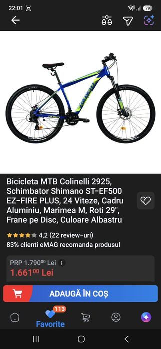 Bicicleta MTB Colinelli 29" Noua in cutie