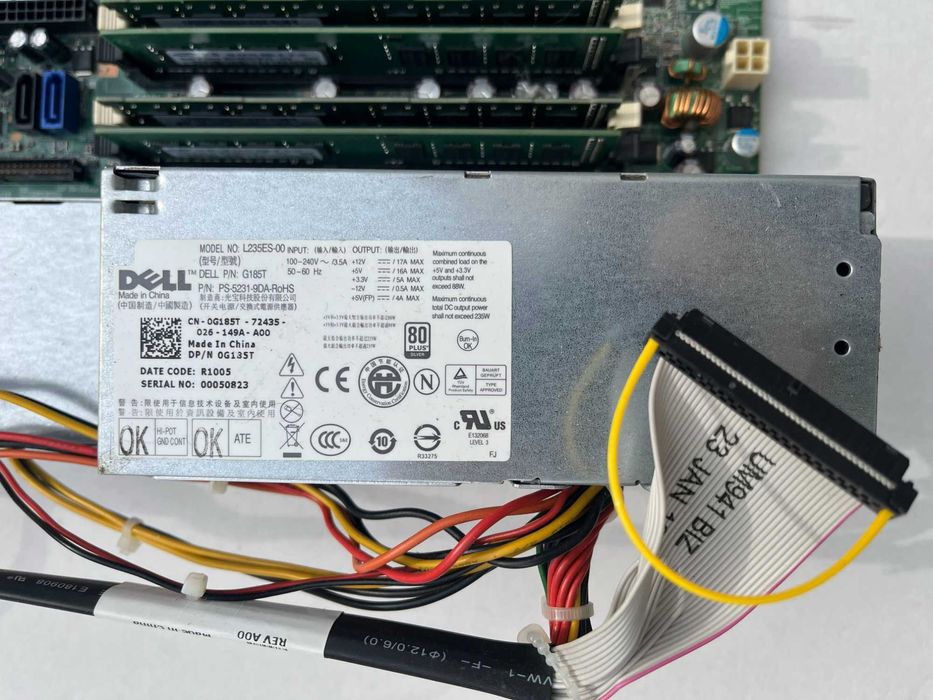 DELL, дъно, процесор - Q6600, охлаждане, РАМ - 4гб, захранване, кутия