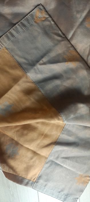 Vand 2 perdele organza gri silver patinat cu revers soft auriu