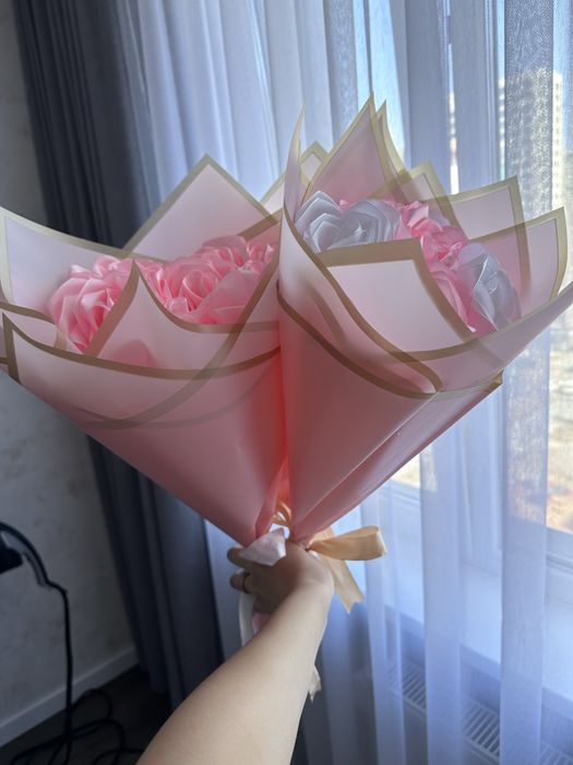 Букеты из атластных лент