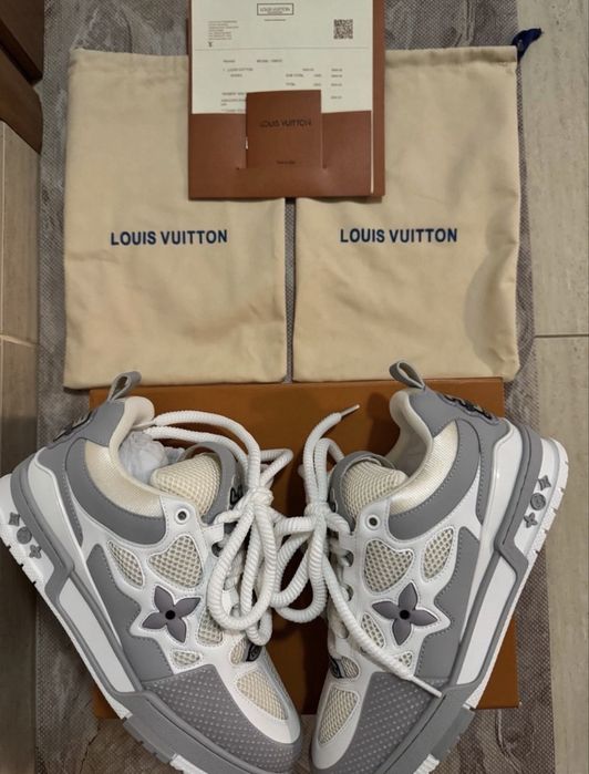 Adidasi Sneakers Casual Louis Vuitton Skate White Grey